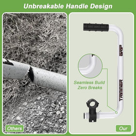 Generic lightweight aluminum trimmer handle emphasizes durability during daily yard work.