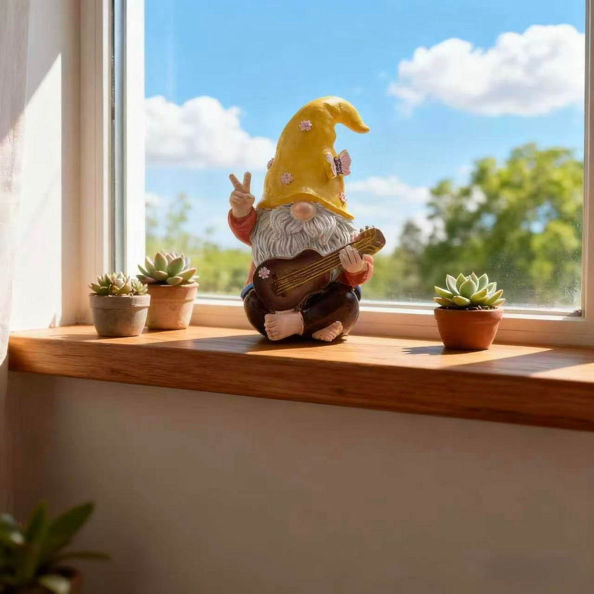 Generic Lightweight Gnome Figurine is easy to place on shelves or steps.