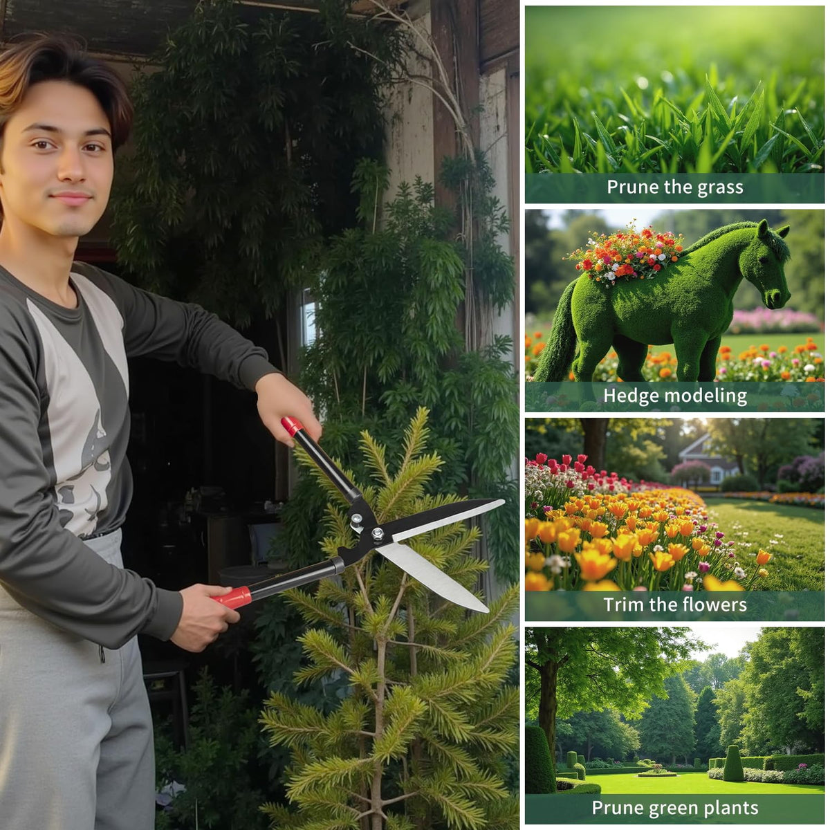 Generic hedge shears compact storage design fit for home gardens