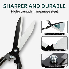 Generic hedge shears rotating handle enables versatile cutting angles