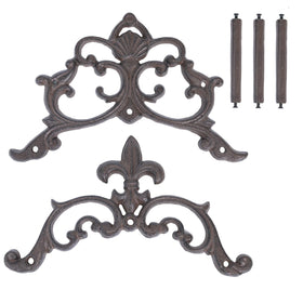 Generic brown cast iron wall-mounted hose storage keeps space tidy.