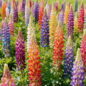 Generic Lupinus Seeds show tall spikes for dramatic spring color.