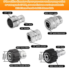Generic M22-14mm swivel with 3/8 inch plug ready for quick attachment.