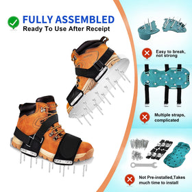 Generic Manual Lawn Aerator Shoes with adjustable straps for secure fit.