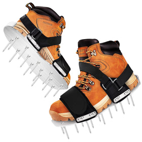 Generic Manual Lawn Aerator Shoes with base plate focus for durable lawn care.