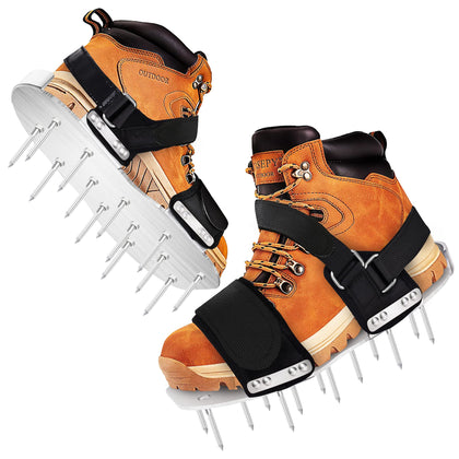 Generic Manual Lawn Aerator Shoes with base plate focus for durable lawn care.