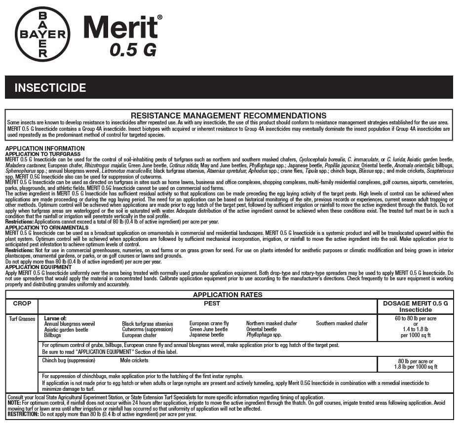 Generic Merit75 WSP label artwork emphasizing usage instructions.