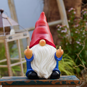 Generic Middle Finger Gnome hand-painted accents close-up showcase craft detail.