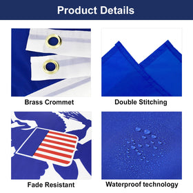 Generic Military Flags waterproof fade-resistant polyester fabric in use