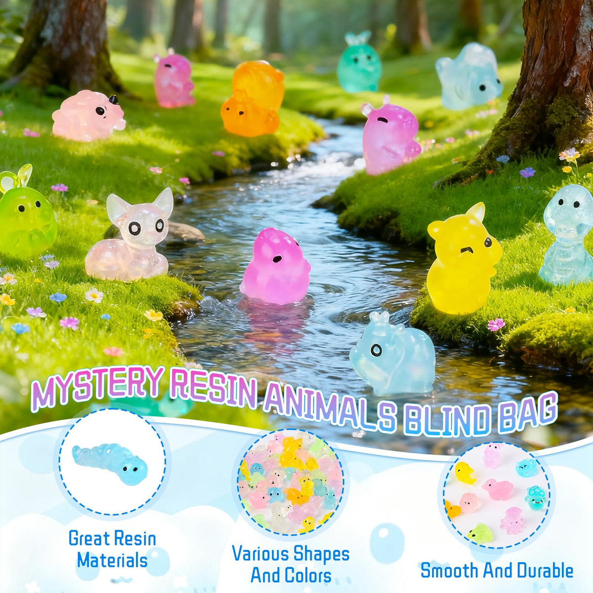 Generic glow-in-the-dark fox resin model ideal for micro garden displays.