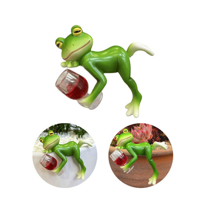 Generic miniature frog figurine planter decor adds playful charm to pots and planters.