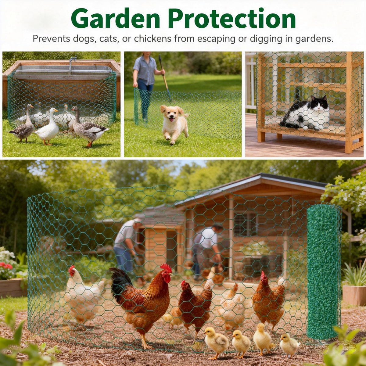 Generic garden protector in use shielding vegetables from pests.
