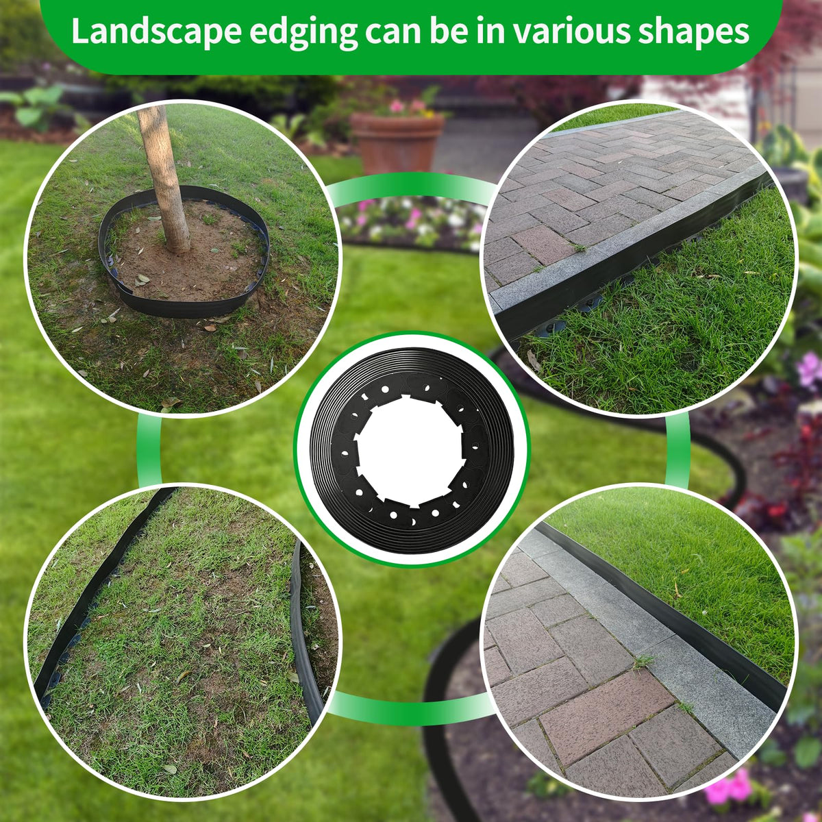 Generic edging is multipurpose for gardens, flower beds, tree rings, and paths.