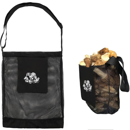 Generic Mushroom Hunting Bag with mesh panel protects mushrooms during collection.