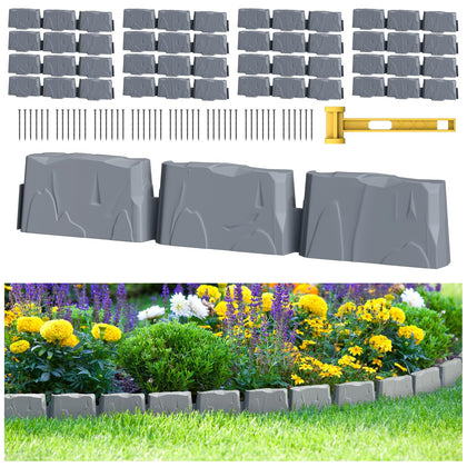 Generic no-dig landscape edging in dark grey neatly defines lawn and garden borders.