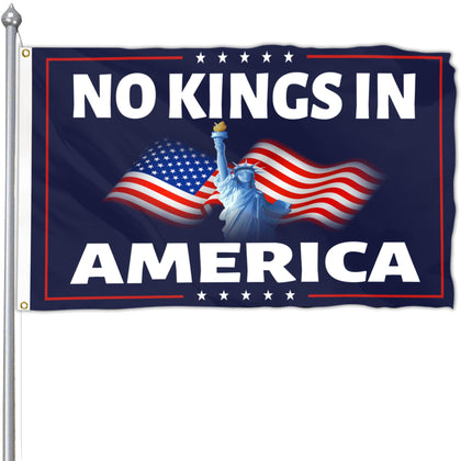 Generic No Kings in Ameri-ca flag 3x5 outdoor polyester fluttering in sunlight