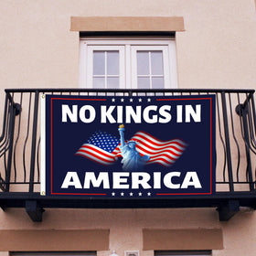 Generic No Kings in Ameri-ca flag brass grommets reinforce wind resistance
