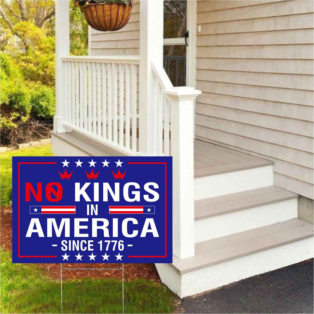 Generic No Kings In America sign rally-ready for outdoor demonstrations