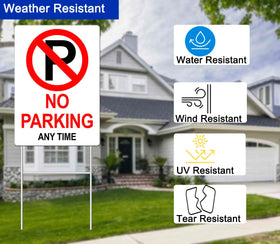 Generic No Parking sign comes in a two-pack for quick replacement.