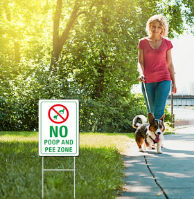 Generic No Poop Zone Sign rear view shows consistent visibility.