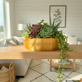 Generic One Ring succulent planter in gold gloss adds magical charm to any shelf
