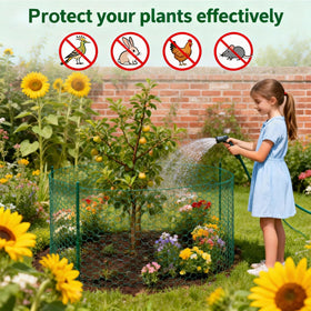 Generic fence around flower beds deterring small animals.