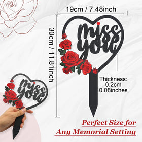 Generic outdoor grave marker stake shown in use with easy installation.