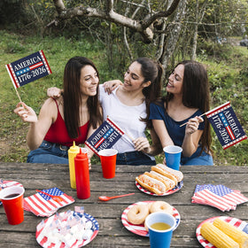 Generic decorative flags for home, garden, or porch during patriotic events.