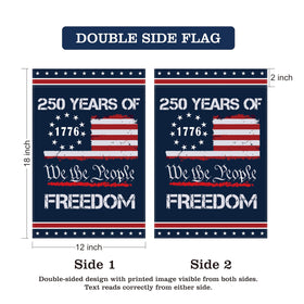 Generic 250th Anniversary flag, double-sided and readable from all sides.