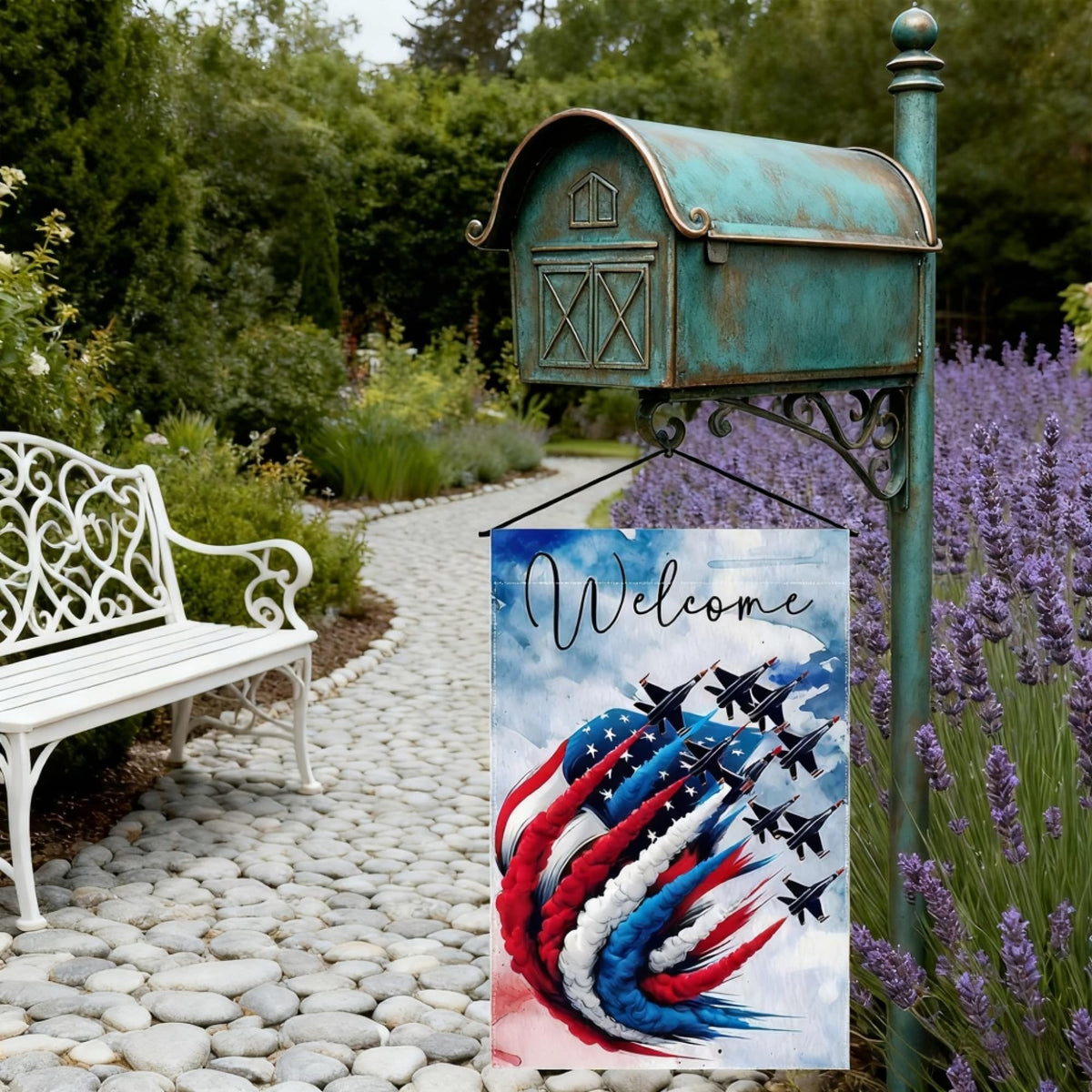 Generic patriotic garden flag makes a thoughtful gift for home decor and celebrations.
