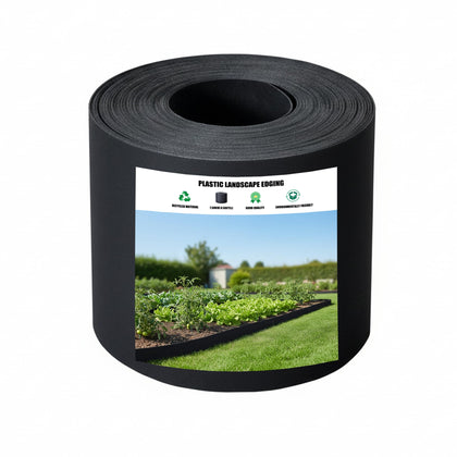 Generic plastic garden edging 60ft laid along a clean lawn border for neat landscape separation.