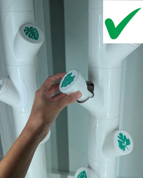 Generic pod cap blocks light to keep nutrient environments stable.