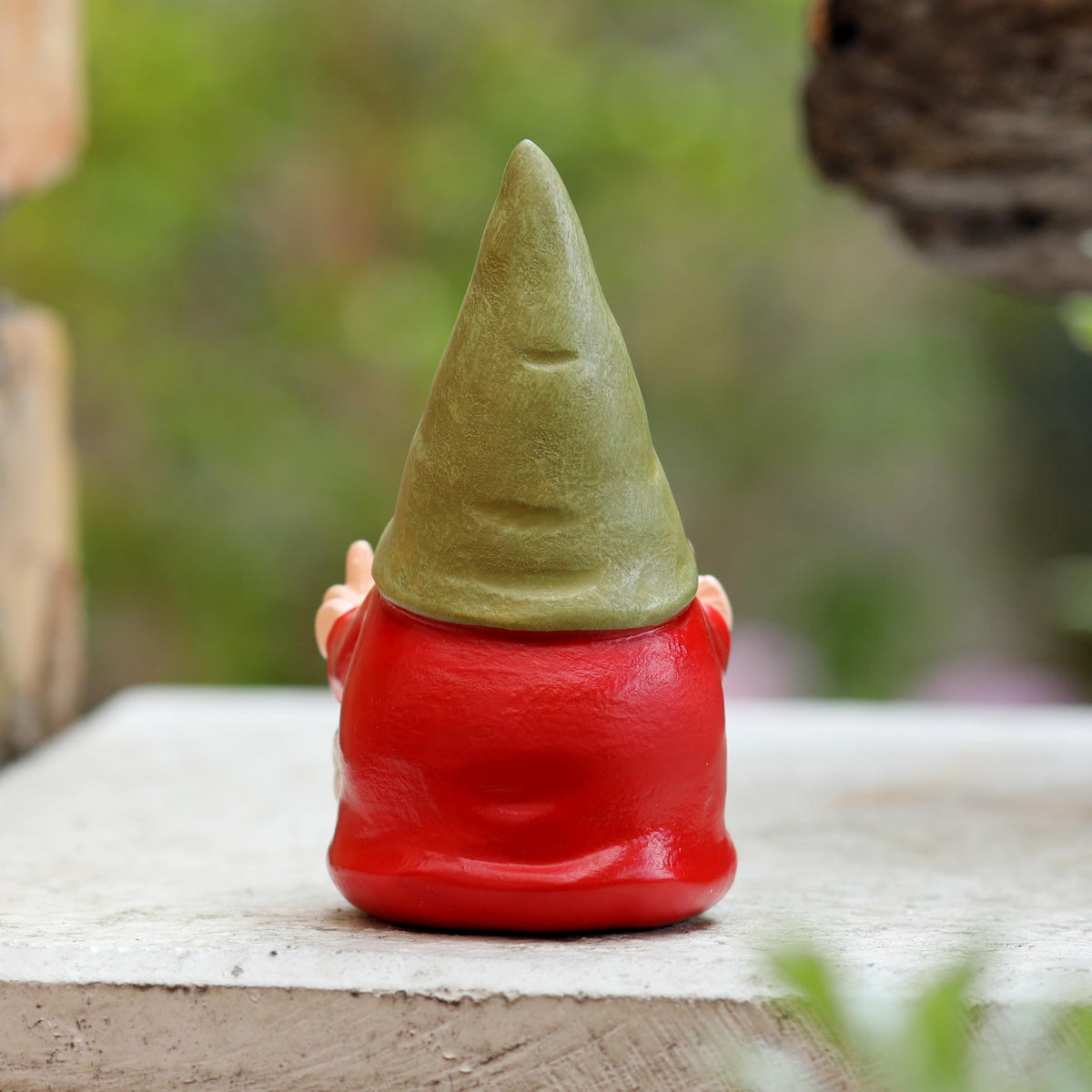 Generic poly-resin-gnome-3-5in weather-resistant garden statue.
