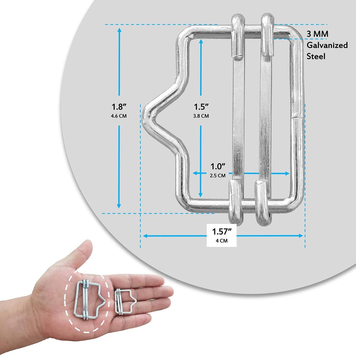 Generic polytape buckle offers quick installation without tools