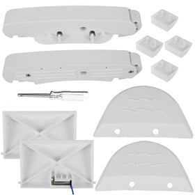 Generic pool cleaner AXV417WHP swings left and right for debris pickup.