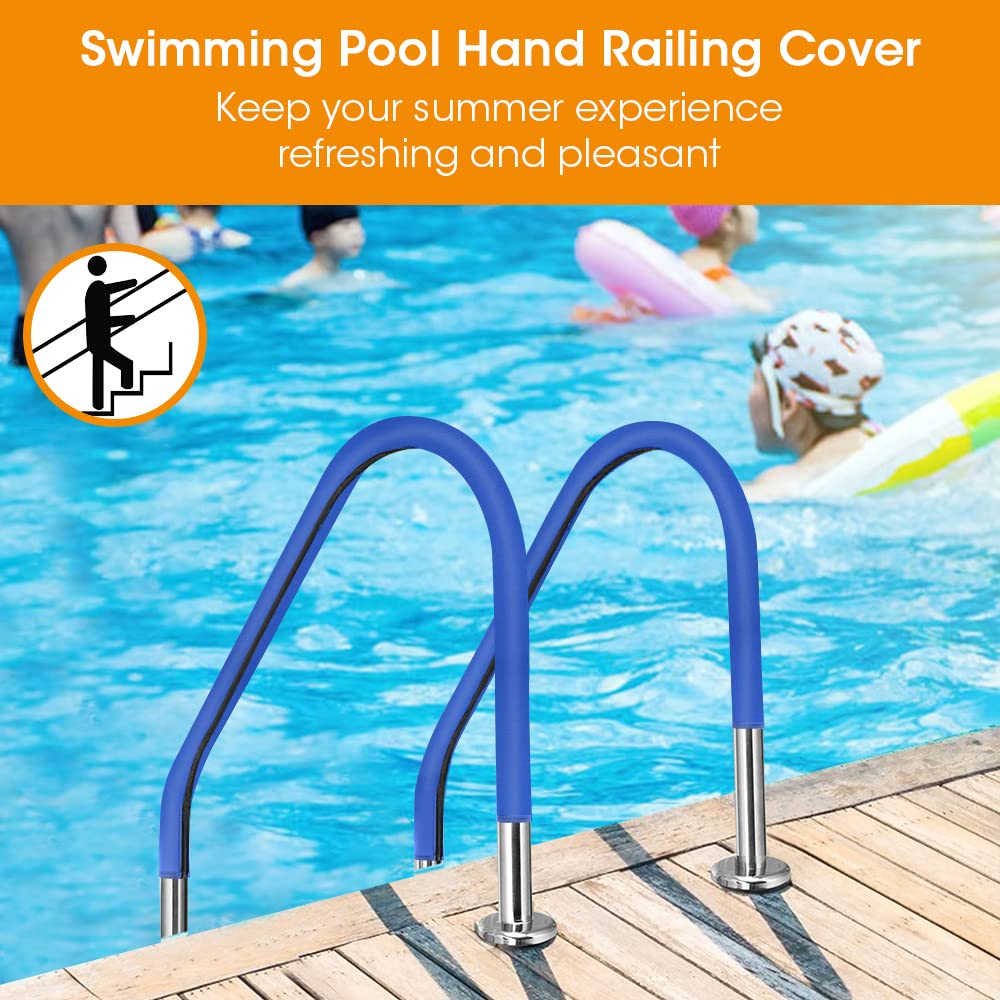 Generic pool handrail cover anti-slip grip improves safety on wet ladders
