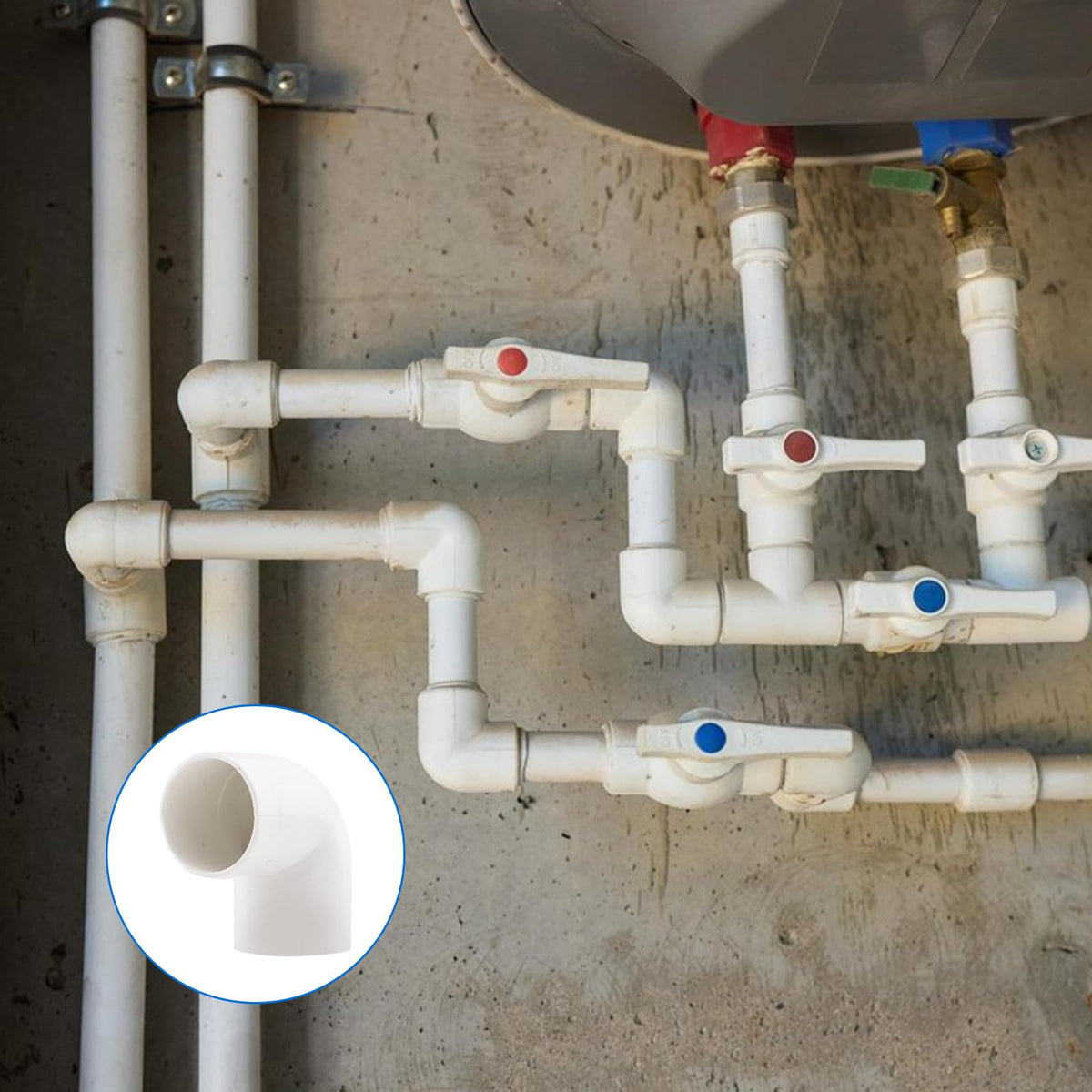 Generic 3/4-inch PVC elbow fittings ideal for pools and hydroponics setups
