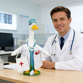 Generic porch goose decor for outdoor lawn adds cheerful seasonal flair.