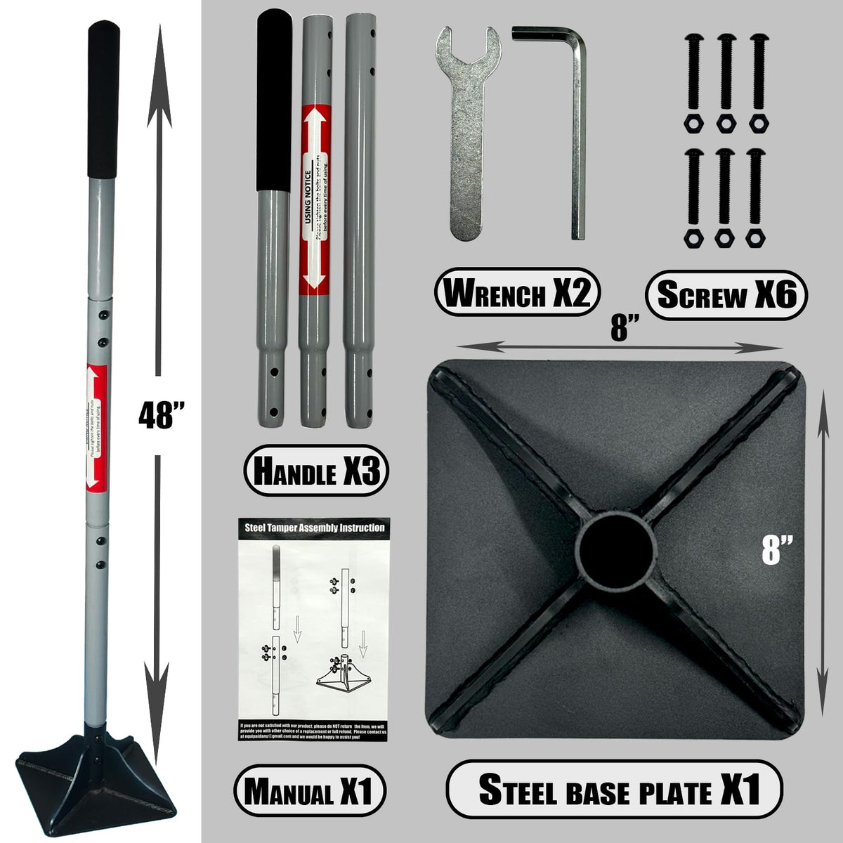 Generic powder-coated steel finish resists corrosion on outdoor jobs.