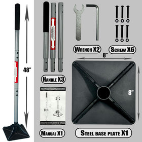 Generic powder-coated steel finish resists corrosion on outdoor jobs.