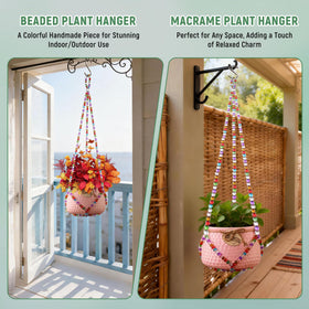 Generic premium rope and beads offer durable hanging solution.