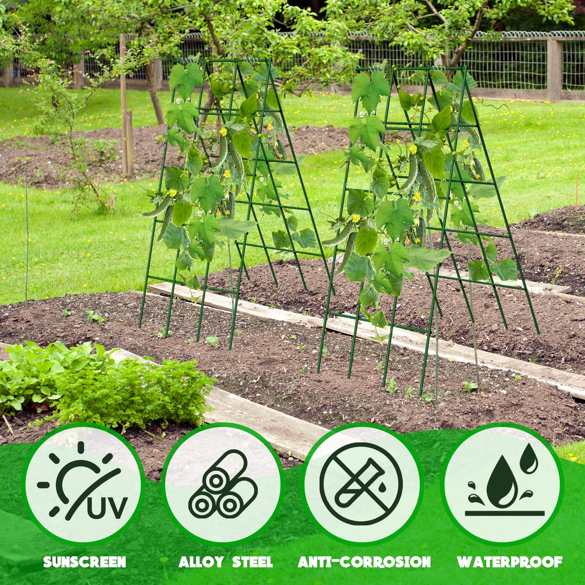 Generic PVC coated steel frame offers weather resistance for year-round garden use.