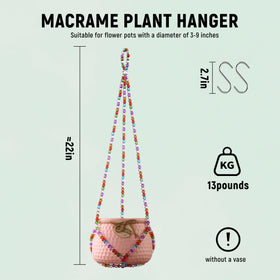 Generic rainbow hanging planter for outdoor use adds color and charm.