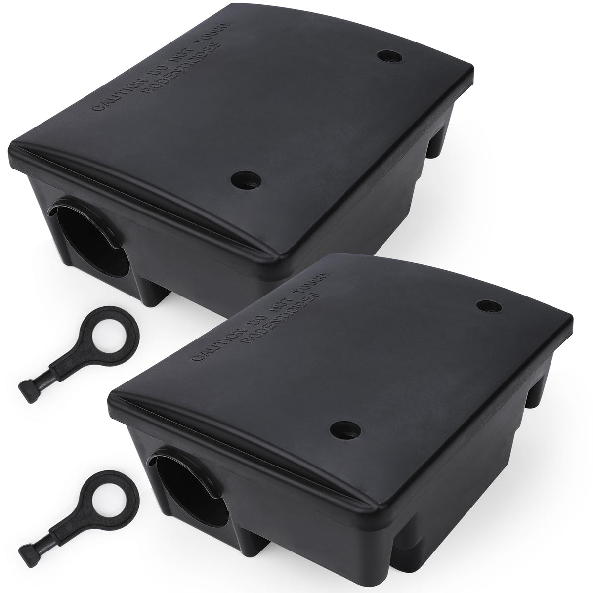 Generic rat bait station 2pack with secure lid for outdoor protection