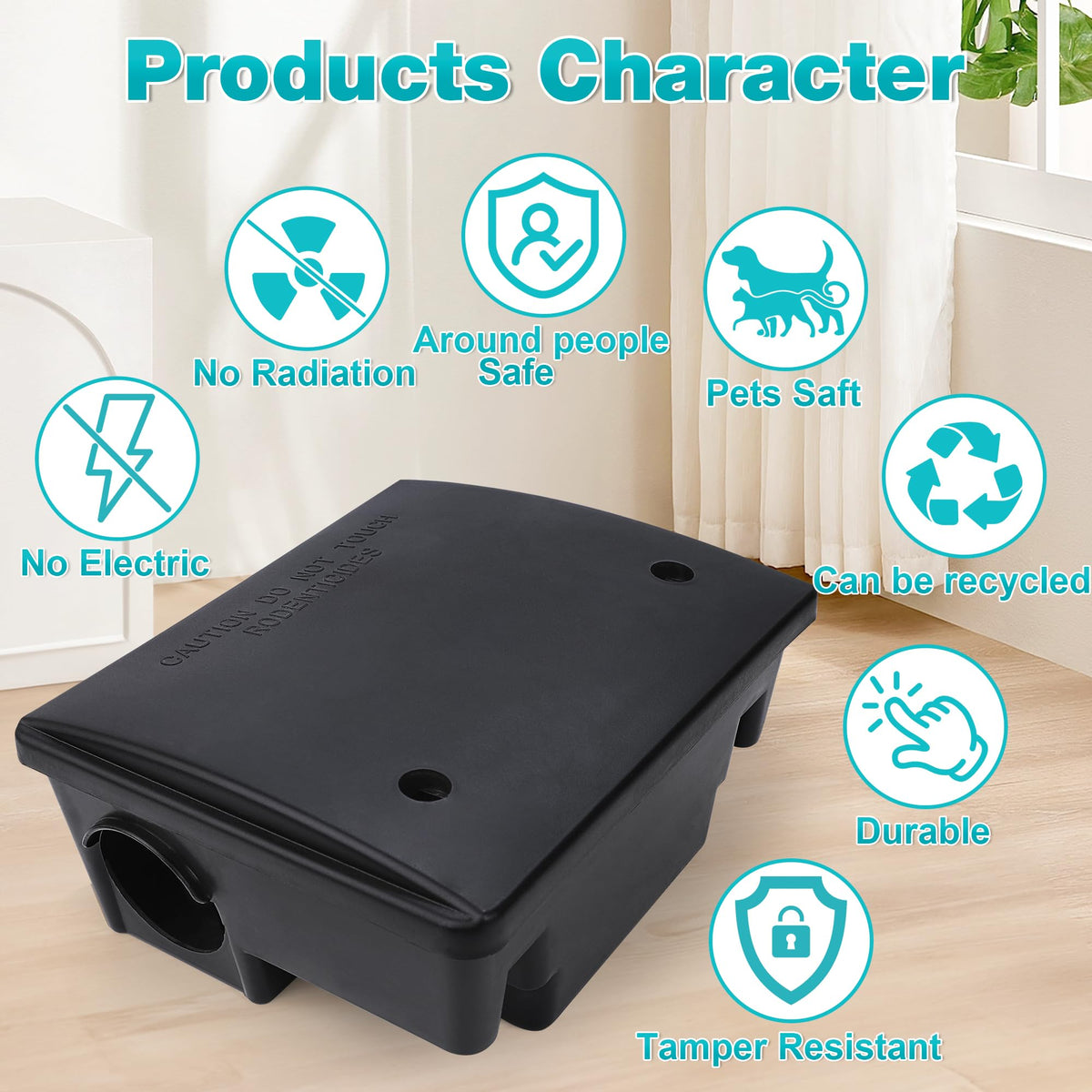 Generic rat bait stations in a garden setting delivering broad coverage