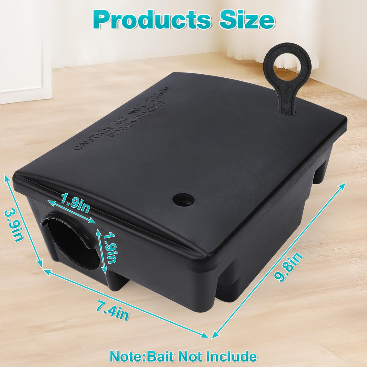 Generic rat bait station key-lock in action preventing access by children or pets