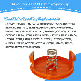 Close-up of Generic RC-100-P spool cap cover showing durable ABS and nylon.