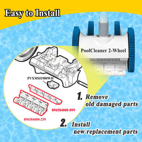 Generic replacement front-skirt kit supports easy part swaps for pool maintenance