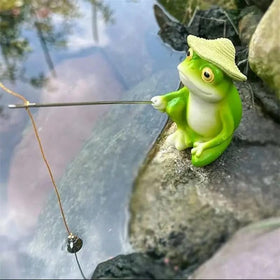 Generic resin frog sculpture for ponds adds a playful focal point.