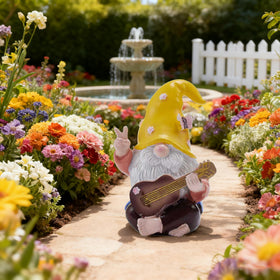 Generic Resin Gnome Decor withstands rain and sun while maintaining detail.